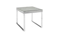Driftwood Side Table | Wood – Glass – Stainless Steel Base – Scaff Finish