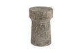 Curved Wood Stool – Thick  – Gray Stone