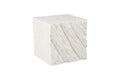 Shear Side Table – Square | White Stone