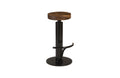 Black Iron Bar Stool – Swivel Seat | Natural