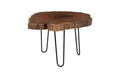 Burled Coffee Table – Black Metal Legs | Wood