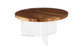 Floating Round Dining Table With Acrylic Legs – Natural