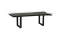 Chainsaw Dining Table with Glass | Burnt Black – Black Iron U Legs