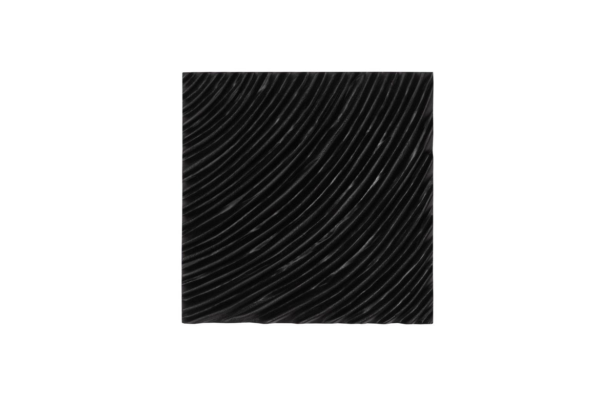 Carved Wall Tile | Wood / Chamcha Wood - Black, Curve