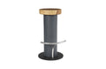 Concrete Bar Stool | Chamcha Wood Top – Stainless Steel Footrest