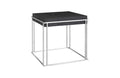 Burnt Cube Side Table | Chamcha Wood – Stainless Steel Base