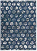 City Chic Cobalt Modern Leather Area Rug