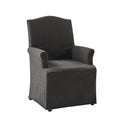 Kanrad Slipcover Dining Chair with Casters in Charcoal