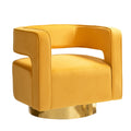 Blanca Swivel Barrel Chair in Mustard