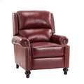 Franco Genuine Leather Recliner in Burgundy