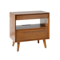 Valentin 2-Drawer Nightstand with  Built-In Outlets in Acorn