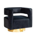 Blanca Swivel Barrel Chair in Black