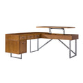 Alfons L Shape Lift Top Office Desk in Acorn