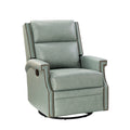 Louise Genuine Leather Swivel Rocker Recliner in Sage