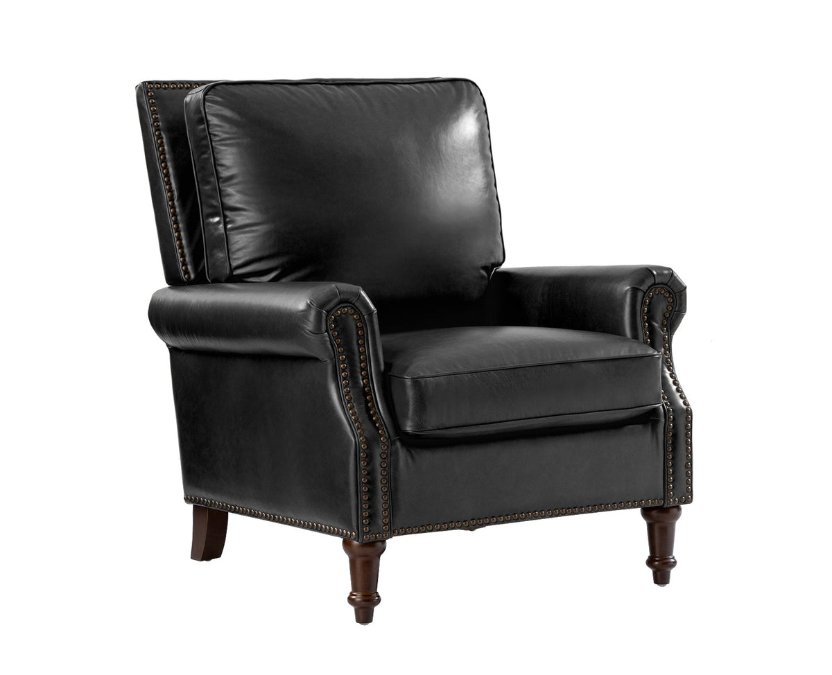 Raymond  Genuine Leather Armchair in Black