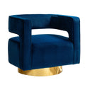 Blanca Swivel Barrel Chair in Navy