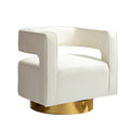Blanca Swivel Barrel Chair in Ivory