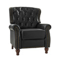 Abraham Genuine Leather Recliner in Black