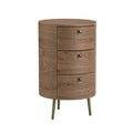 Etta Drum 3 - Drawer End Table in Gray