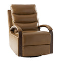 Konradin Genuine Leather Swivel Rocking Manual Recliner in Camel