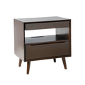 Valentin 2-Drawer Nightstand with  Built-In Outlets in Walnut