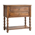Gwen 30"Tall 2-Drawer End Table in Walnut
