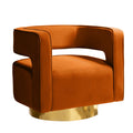 Blanca Swivel Barrel Chair in Orange