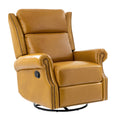 Albert Genuine Leather Manual Swivel Glider Recliner in Camel