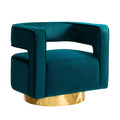 Blanca Swivel Barrel Chair in Teal