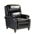Franco Genuine Leather Recliner in Black