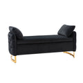 Christoph Upholstered Flip Top Storage Bench in Black