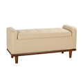 Jason Upholstered Flip Top Storage Bench in Linen