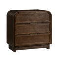 Yanick 3-Drawer Nightstand in Walnut