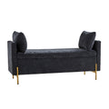 Arrigo Upholstered Flip Top Storage Bench in Black