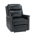 Heinrich Genuine Leather Power Recliner in Black