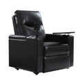 Lothaire Genuine Leather Recliner in Black