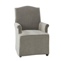 Kanrad Slipcover Dining Chair with Casters in Grey