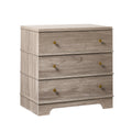 Bridget  3-Drawer Nightstand in Grey