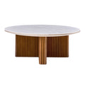 Oswald Marble Coffee Table in Walnut
