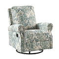Kaspar Manual Swivel Glider Recliner in Blue