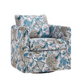 Armando Slipcovered Swivel Chair in Blue