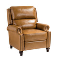Franco Genuine Leather Recliner in Camel
