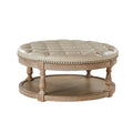 Antonia Vegan Leather Ottoman in Beige