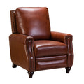 Amil Genuine Leather Recliner in Brown