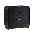 Yanick 3-Drawer Nightstand in Black