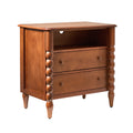 Alex 28"W 3-Drawer Nightstand in Brown