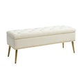 Achilles Storage Bench in Ivory