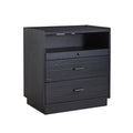 Lorenz Nightstand with USB and LED Light in Black