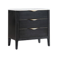Floriana 3-Drawer Nightstand in Black