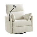 Archibald Power Rocking Swivel Nursery Recliner in Ivory